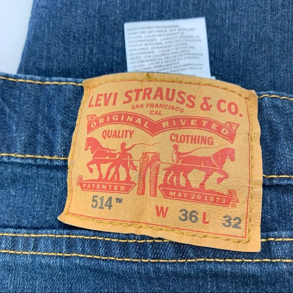 Levi’s 514 Straight Fit Denim Jeans Size 36/32 - Picture 11 of 14